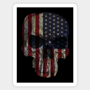 US FLAG SKULL Sticker